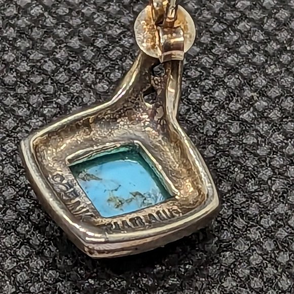 Sterling Silver Cross, Turquoise Engraved Western Pendant  Western sterling and turquoise